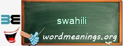 WordMeaning blackboard for swahili